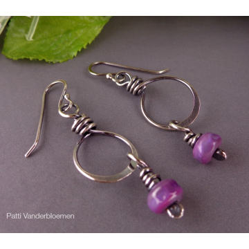 Sterling Hoops and Artisan Beads