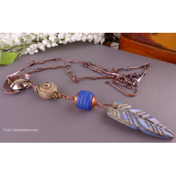 Handmade Mixed Metal Tab Set Pendant and Artisan Ceramics