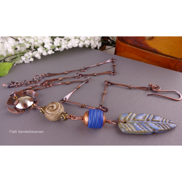 Artisan Ceramic and Mixed Metal Talisman Necklace