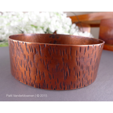 Wide Copper Bangle Bracelet