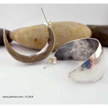 Anticlastic Sterling Silver Hoops