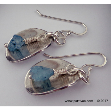 Aquamarine and Sterling Silver Earrings
