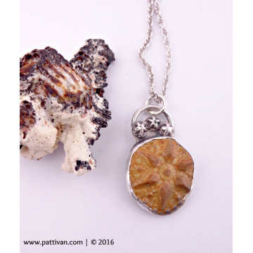Artisan Ceramic and Sterling Silver Pendant Necklace