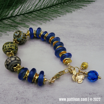 Artisan and African Glass with Gold Fill Accents