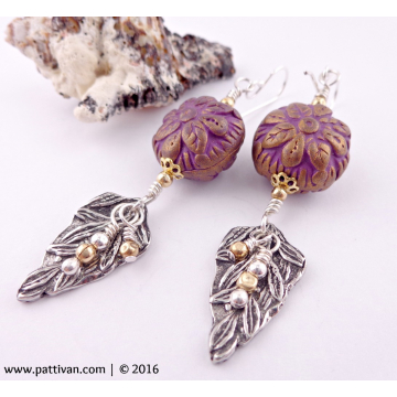 Artisan Pewter and Polymer Clay Earrings