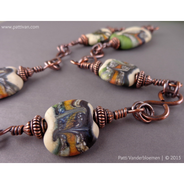 Artisan Sediment Stones and Solid Copper Necklace