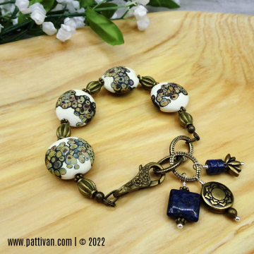 Artisan Glass and Brass Bracelet