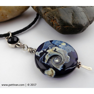 Black Onyx and Artisan Glass Focal Necklace