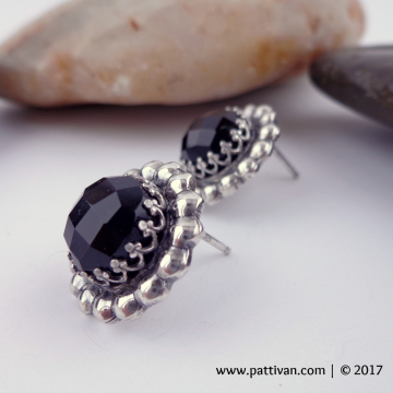 Black Onyx and Sterling Silver Post Earrings