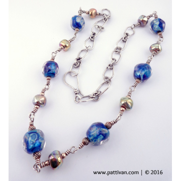 Artisan Lampwork and Handmade Sterling Silver Chain