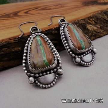 Boulder Ribbon Turquoise and Sterling Silver Earrings