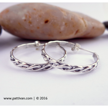 Braided Sterling Post Style Hoops