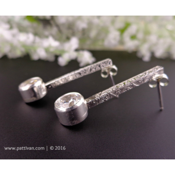 Brilliant Swarovski CZ and Sterling Post Earrings