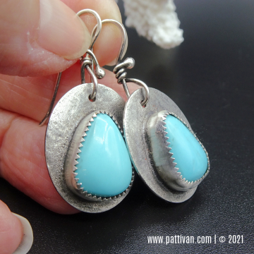 Campitos Turquoise and Sterling Silver Drop Earrings