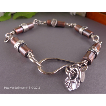 Copper and Precious Metal Clay Bracelet