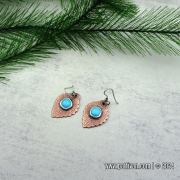 Copper and Sleeping Beauty Turquoise Earrings