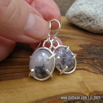 Dendritic Agate and Sterling Silver Earrings