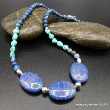 Denim Lapis and Campitos Turquoise Necklace