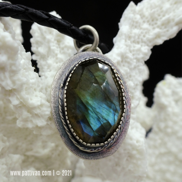 Faceted Labradorite and Sterling Silver Necklace