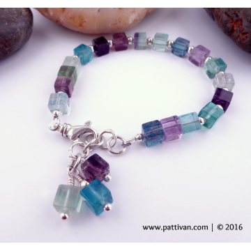Fluorite and Sterling Silver Bracelet
