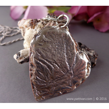 Fused Copper and Sterling Silver Heart Necklace