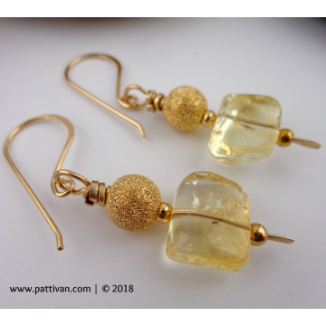Citrine and Gold Earrings
