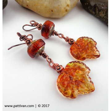 Golden Autumn Leaves Earrings