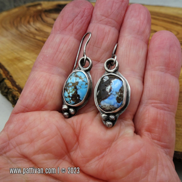 Ocean Blue Golden Hill Turquoise and Sterling Silver Earrings