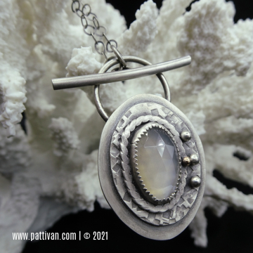 Gray Moonstone and Sterling Silver Necklace