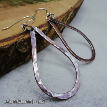 Hammered Copper Hoops