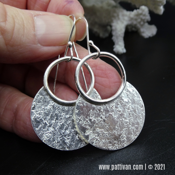 Textured Sterling Silver Circle Earrings