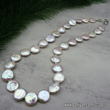 Hand Knotted Freshwater Coin Pearl Necklace