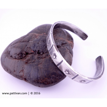 Hand Stamped Thick Sterling Silver Cuff