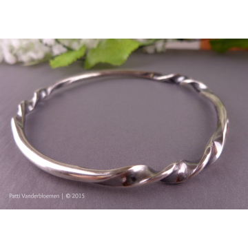Twisted Silver Bangle