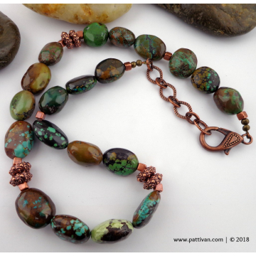 Hubei Turquoise and Copper Necklace