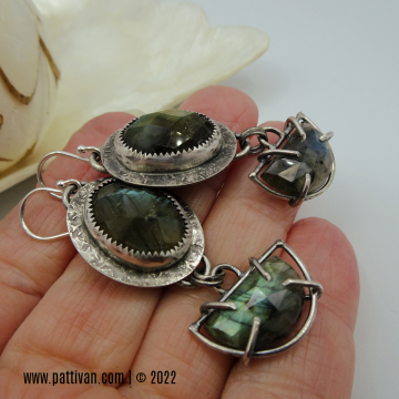 Labradorite and Sterling Silver Cascade Earrings