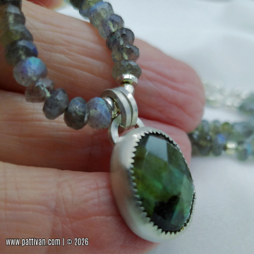 Faceted Labradorite and Sterling Silver Necklace