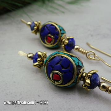 Lapis Lazuli and Tibetan Beads with Gold Fill Accents