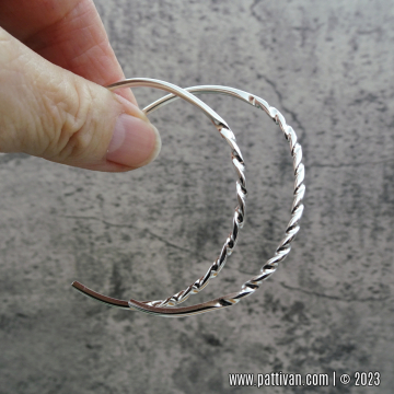 Large Sterling Silver Twisted Hoops