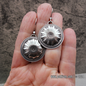 Layered Concho Drop Earrings