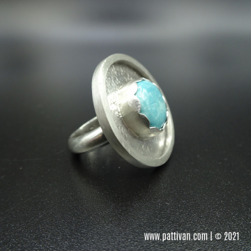 Misty Blue Turquoise and Sterling Silver Ring