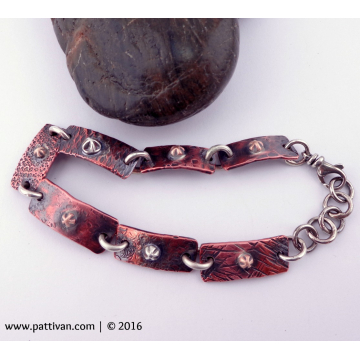 Mixed Metal Copper Link Bracelet