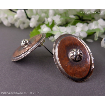 Mixed Metal Oval Post Earrings