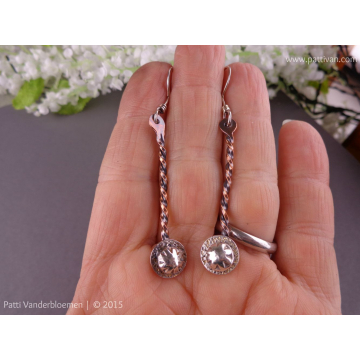 Mixed Metal Twisted Stick Earrings