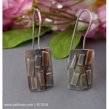 Modern Styled Fused Sterling Earrings