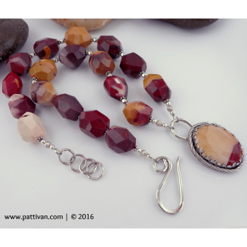 Mookite Jasper and Sterling Silver Necklace