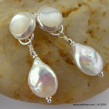Pearl Post and Dangle Earrings