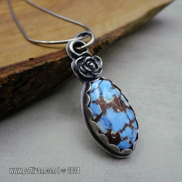 Ocean Blue Golden Hill Turquoise and Sterling Silver Necklace