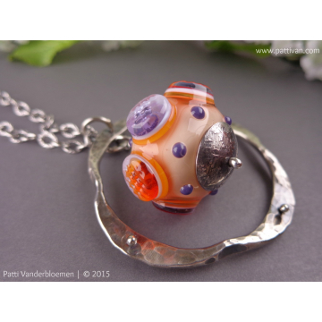 Sterling Necklace with Artisan Lampwork