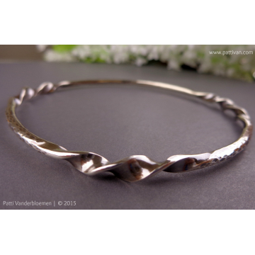 Heavy Gauge Twisted Sterling Silver Oval Bangle